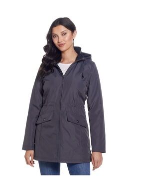 NEW Women's Hooded Grey Gray Bonded Rain Jacket